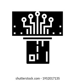 digital card glyph icon vector. digital card sign. isolated contour symbol black illustration