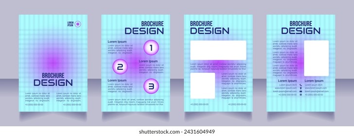 Digital care program blank brochure design. Template set with copy space for text. Premade corporate reports collection. Editable 4 paper pages. Bebas Neue, Audiowide, Roboto Light fonts used