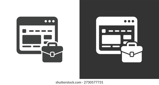 Icono del Portal Digital de Carrera. Icono de la serie de glifos sólidos