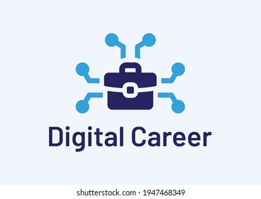 Digital career vector icon, online job for employee recruitment.