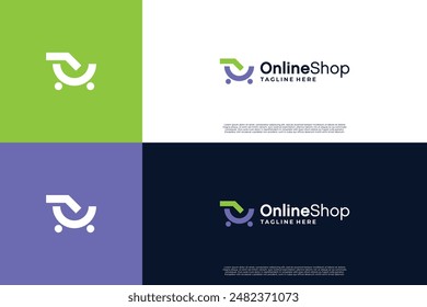 Diseño de logotipo de Carrito digital para negocios de tiendas en línea