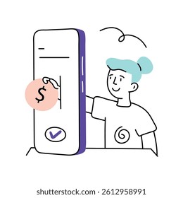 Digital Cash vector Style illustration