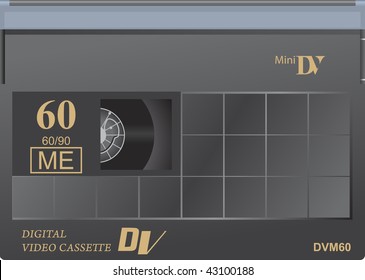 Digital cassette on white background