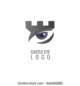 Digital castle, fortress vector logo. Tower architecture icon.