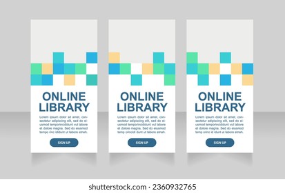 Digital catalog of medical books web banner design template. Vector flyer with text space. Advertising placard with customized copyspace. Promotional printable poster for advertising. Graphic layout