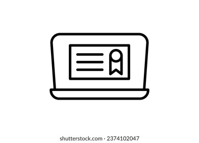 Digital Certificate Icon. Icon related to Identity. Suitable for web site design, app, UI, user interfaces. Line icon style. Simple vector design editable