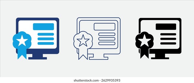 Ícone de certificado digital para identidade online segura