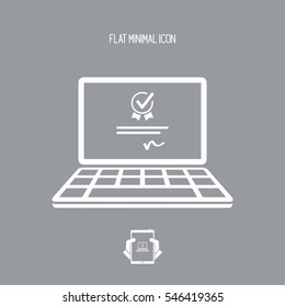 Digital certificate - Vector icon for computer website or application