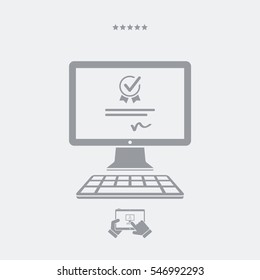 Digital certificate - Vector icon for computer website or application