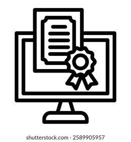 Digital Certificate Vector Line Icon Design For Personal And Commercial Use