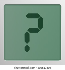 Digital character from a typeface on a screen, vector illustration
