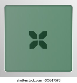 Digital character from a typeface on a screen, vector illustration