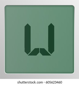 Digital character from a typeface on a screen, vector illustration