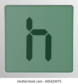 Digital character from a typeface on a screen, vector illustration