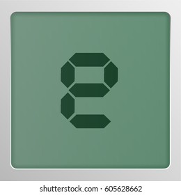 Digital character from a typeface on a screen, vector illustration
