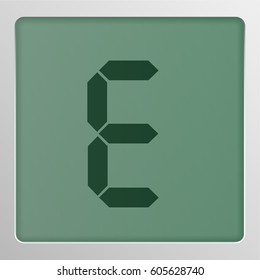 Digital character from a typeface on a screen, vector illustration