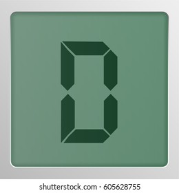 Digital character from a typeface on a screen, vector illustration