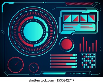 Digital charts or radar user interface and graph hologram screen background for HUD Infographic futuristic concept.