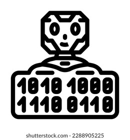 digital chat bot line icon vector. digital chat bot sign. isolated contour symbol black illustration