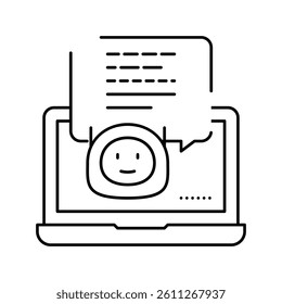 digital chat bot line icon vector. digital chat bot sign. isolated contour symbol black illustration