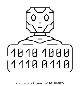 digital chat bot line icon vector. digital chat bot sign. isolated contour symbol black illustration