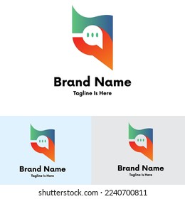 
Diseño del logotipo del concepto de chat digital
