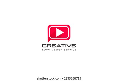 Digital chat logo play icon media play or online play button also online class logo