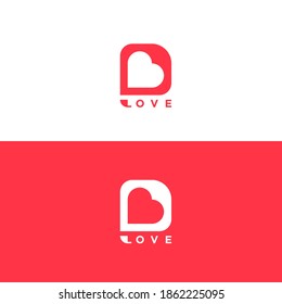 digital Chat love logo, Initial B Logo design, Web Business Logotype, company name tag illustration design concept 