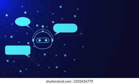 Digital chatbot, virtual assistant or artificial intelligence for chat concept with chat bubble. Vector illustration.