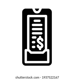 vector de icono de glifo de verificación digital. signo de comprobación digital. símbolo de contorno aislado ilustración negra