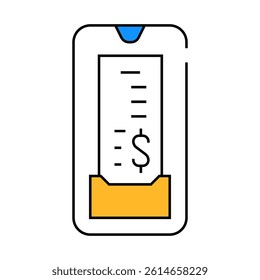 digital check line icon vector. digital check sign. isolated symbol illustration