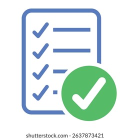 Digital checklist with checkmarks for task completion and productivity.