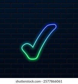 Digital checkmark icon hologram on future technology background. Productivity and classification evolution. Futuristic checkmark icon in the world of technological progress and innovation