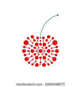 Digital Cherry Logo with Futuristic Technology and Innovation Concept