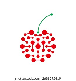 Digital Cherry Logo with Futuristic Technology and Innovation Concept