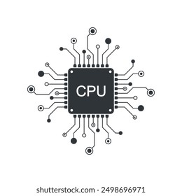 Digital chip CPU. Semiconductor technology concept. Tech Futuristic Template. Quantum computer database concept