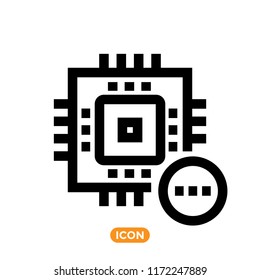 digital chip vector icon. Hardware related symbol. Sign of processor