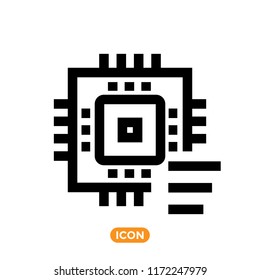 digital chip vector icon. Hardware related symbol. Sign of processor