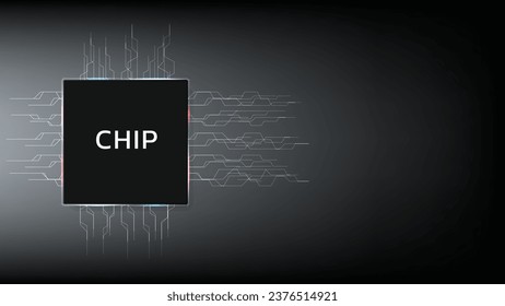 digital chipset gray background vector