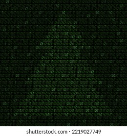 Digital christmas tree with binary code. Christmas tree. Vector illustration