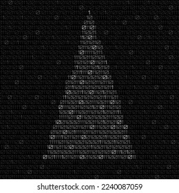 Digital christmas tree with binary code. Christmas tree. Vector illustration