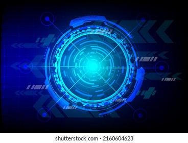 digital circle abstract on dark blue background Conceptual image of design technology related to circuit board information. Futuristic high-tech communications engineer