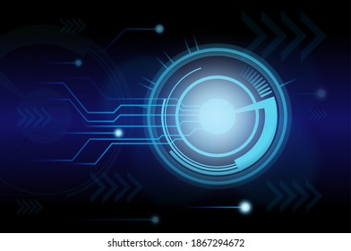 Digital circle, arrow technology with blue theme. Vector Illustrator