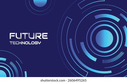 Digital circle background with futuristic technology