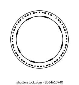 Digital circle frame isolated on white background