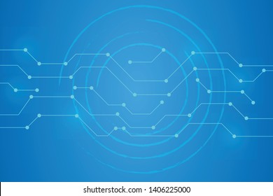 Digital Circle line Blue background
