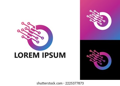 Digital circle logo template design vector