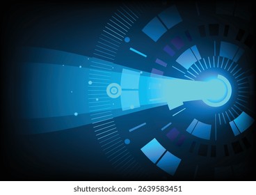 Digital circle technology abstract background, futuristic design, modern graphic future tech. Concept of connection innovation, space energy, high technology, cyberspace computer system wallpaper.
