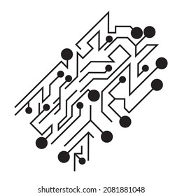 Tecnología de fondo de placa de circuito digital Ilustración del diseño de circuito eléctrico