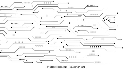 Digital circuit board black background. Vector illustration